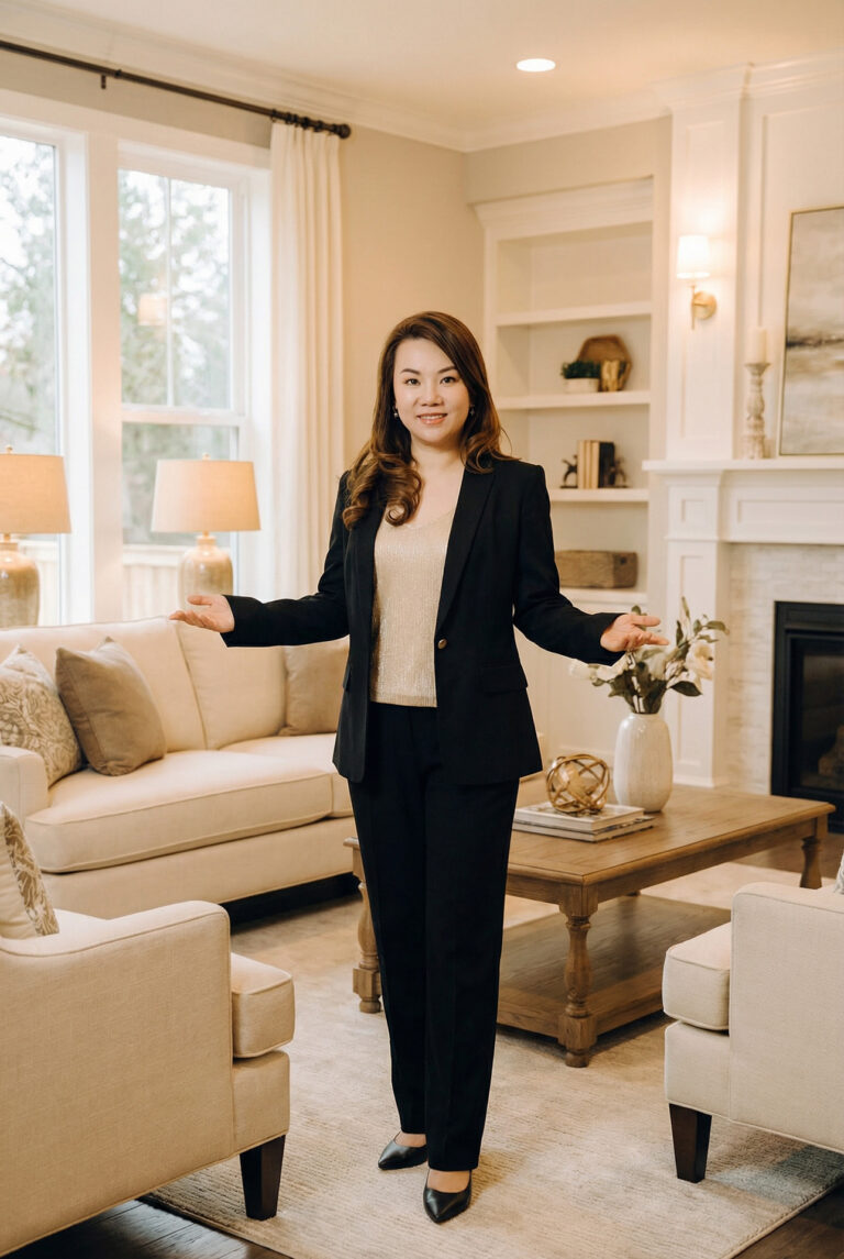 Gloria Liu, Oakville Senior Real Estate Specialist, providing compassionate downsizing consultation to senior clients regarding emotional support and moving checklists.